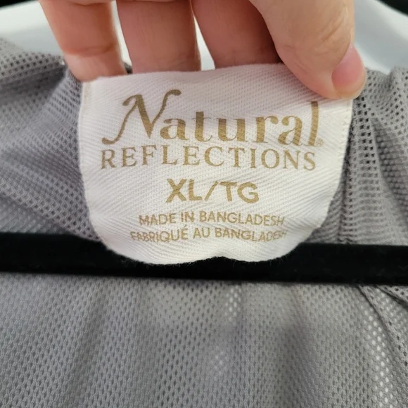 Natural Reflections Landscape Windbreaker Rain Jacket Size XL Light Grey Outdoor - Picture 10 of 14